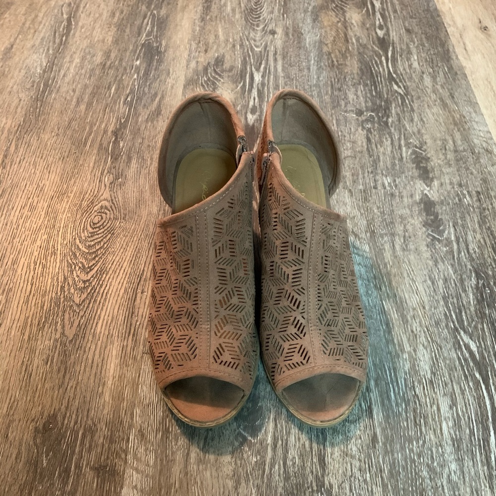 Mauve Open Toe Booties - image 3